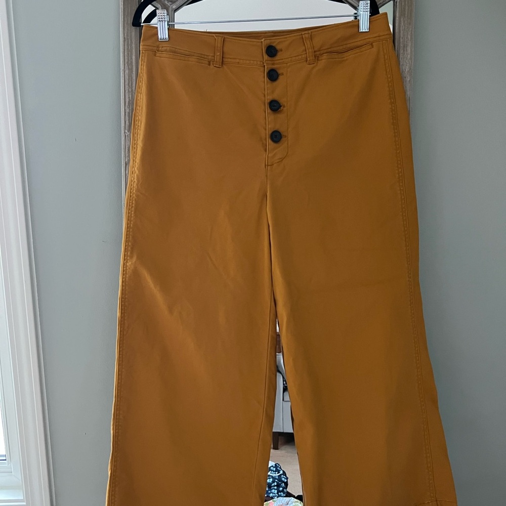 Madewell Orange Ankle Cropped Pants Wide-Leg